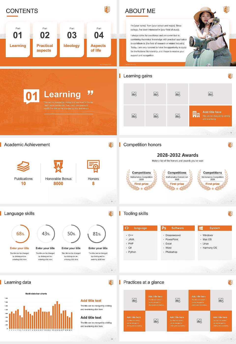 Campbell University National Scholarship Defense PPT Template16:9 ratio PPT effect preview image2