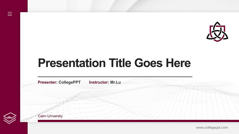 Cairn University Thesis Proposal/Graduation Defense PPT Template16:9 ratio PPT effect preview image