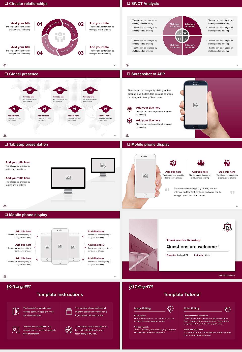 Cairn University General Purpose PPT Template16:9 ratio PPT effect preview image5