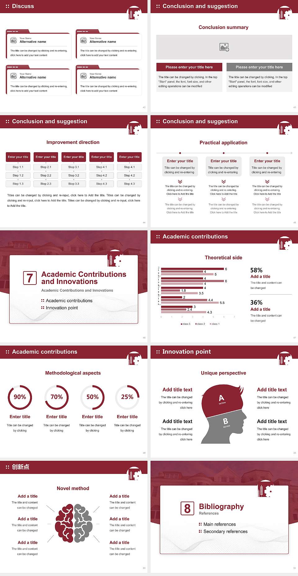 Bethel College-North Newton Graduation Thesis Defense PPT Template4:3 ratio PPT effect preview image6