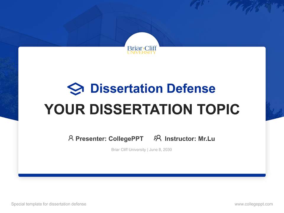 Briar Cliff University Graduation Thesis Defense PPT Template4:3 ratio PPT effect preview image7