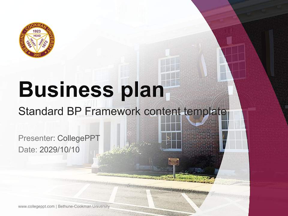 Bethune-Cookman University Competition/Entrepreneurship Contest PPT Template4:3 ratio PPT effect preview image9