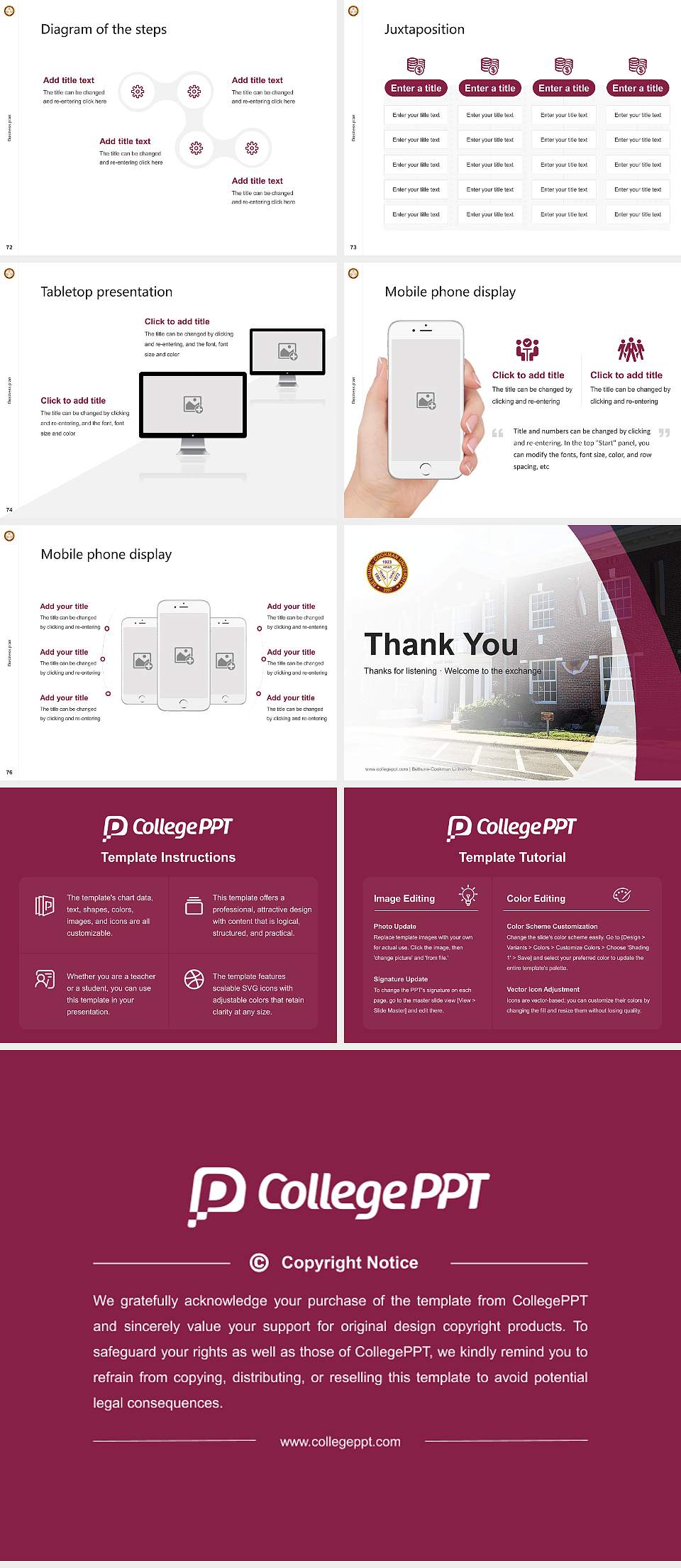 Bethune-Cookman University Competition/Entrepreneurship Contest PPT Template4:3 ratio PPT effect preview image9