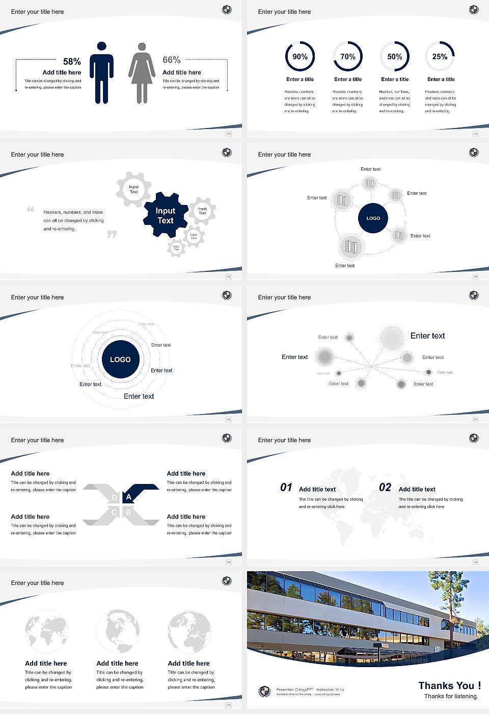 California Miramar University Course/Courseware Creation PPT Template16:9 ratio PPT effect preview image4