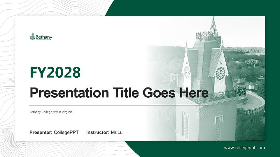 Bethany College (West Virginia) Academic Presentation/Research Findings Report PPT Template16:9 ratio PPT effect preview image