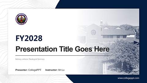 Bethany Lutheran Theological Seminary Academic Presentation/Research Findings Report PPT Template