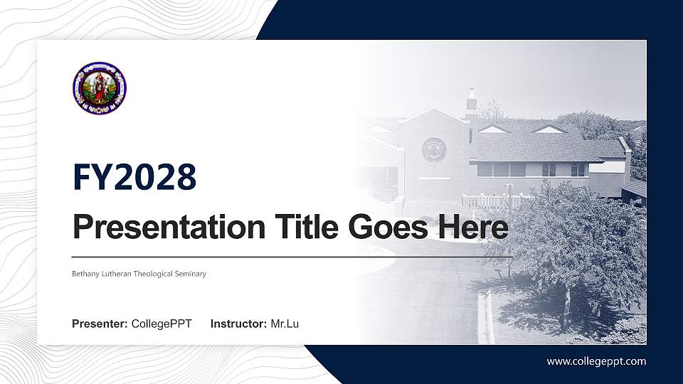 Bethany Lutheran Theological Seminary Academic Presentation/Research Findings Report PPT Template16:9 ratio PPT effect preview image