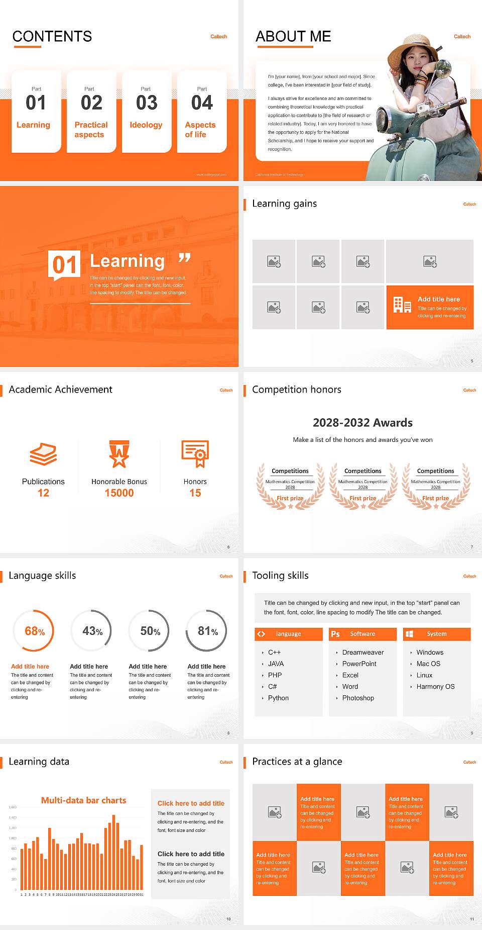 California Institute of Technology National Scholarship Defense PPT Template4:3 ratio PPT effect preview image2