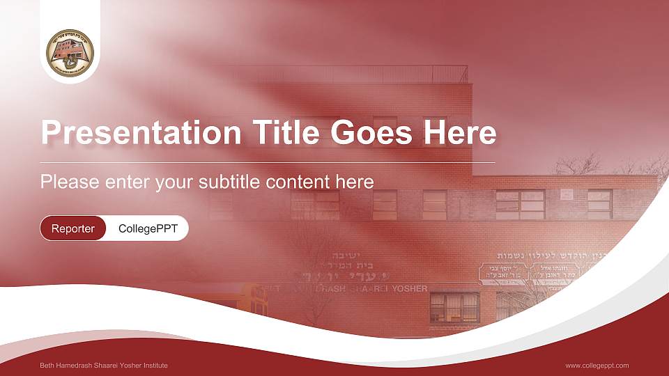 Beth Hamedrash Shaarei Yosher Institute Lecture Sharing and Networking Event PPT Template16:9 ratio PPT effect preview image