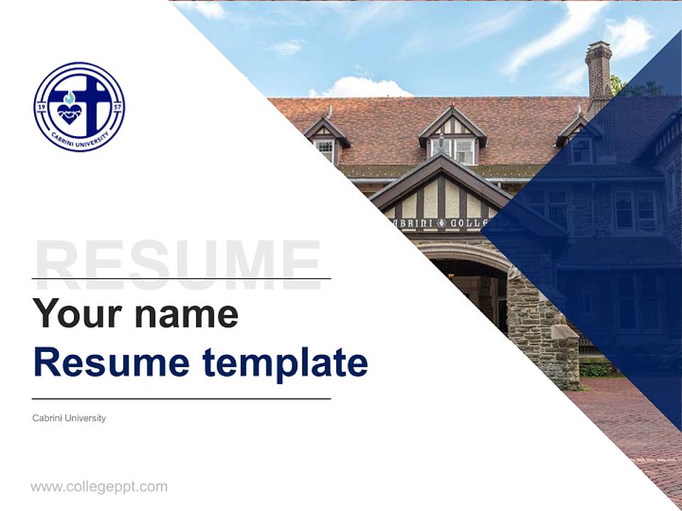 Cabrini University Resume PPT Template4:3 ratio PPT effect preview image5