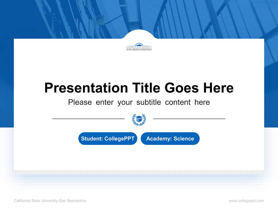 California State University-San Bernardino National Scholarship Defense PPT Template4:3 ratio PPT effect preview image4