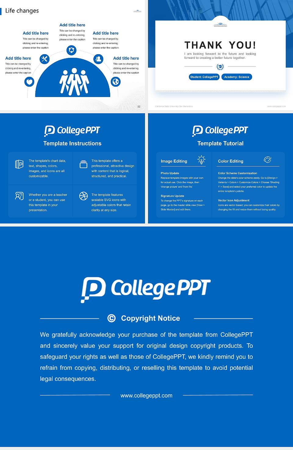 California State University-San Bernardino National Scholarship Defense PPT Template4:3 ratio PPT effect preview image4