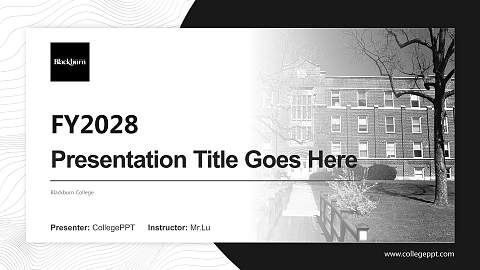 Blackburn College Academic Presentation/Research Findings Report PPT Template
