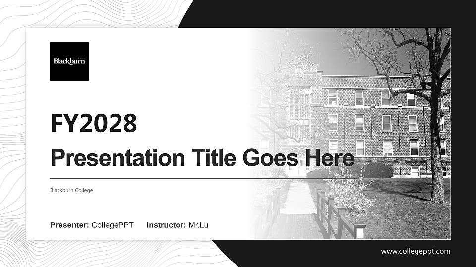 Blackburn College Academic Presentation/Research Findings Report PPT Template16:9 ratio PPT effect preview image