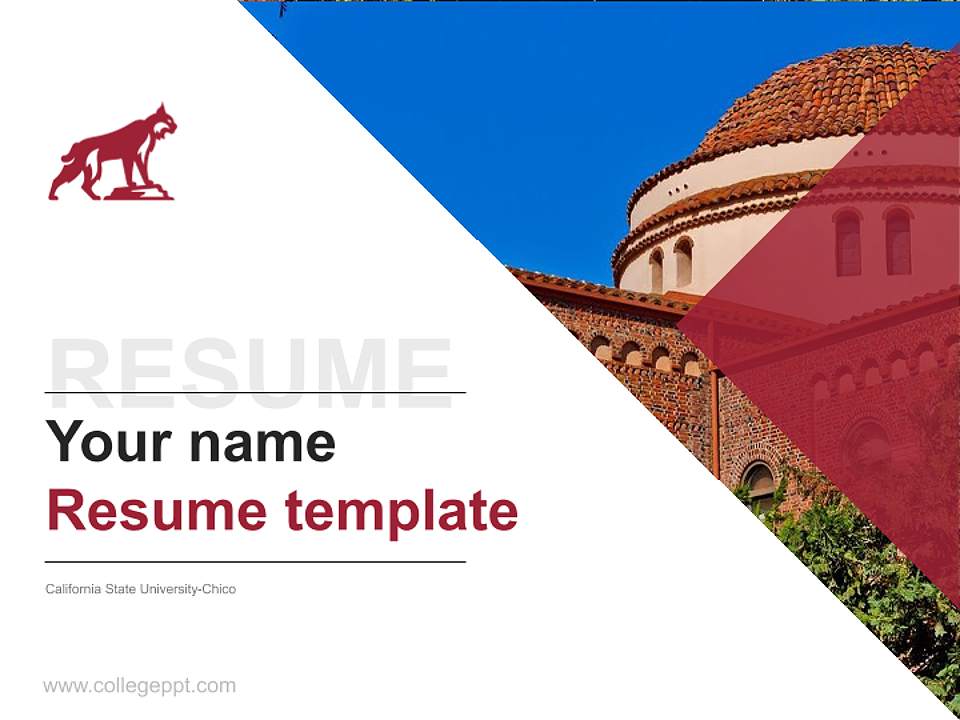 California State University-Chico Resume PPT Template4:3 ratio PPT effect preview image5