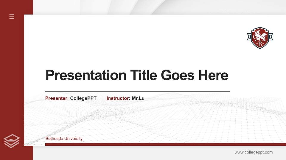Bethesda University Thesis Proposal/Graduation Defense PPT Template16:9 ratio PPT effect preview image