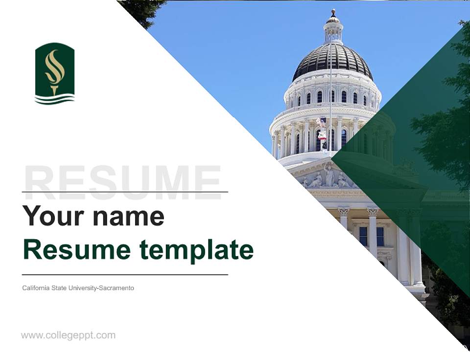 California State University-Sacramento Resume PPT Template4:3 ratio PPT effect preview image5