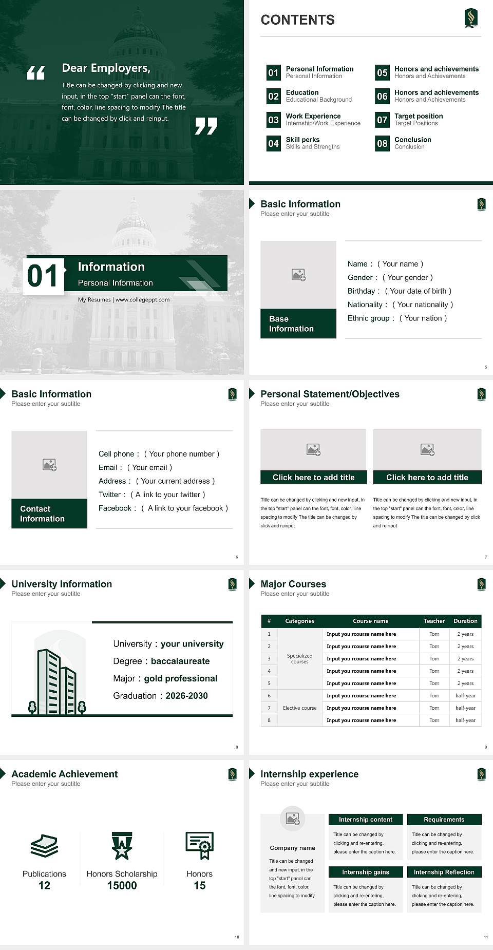 California State University-Sacramento Resume PPT Template4:3 ratio PPT effect preview image2