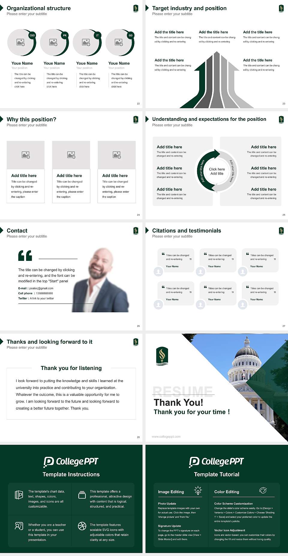 California State University-Sacramento Resume PPT Template4:3 ratio PPT effect preview image4