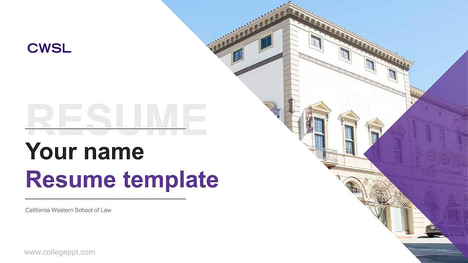 California Western School of Law Resume PPT Template16:9 ratio PPT effect preview image