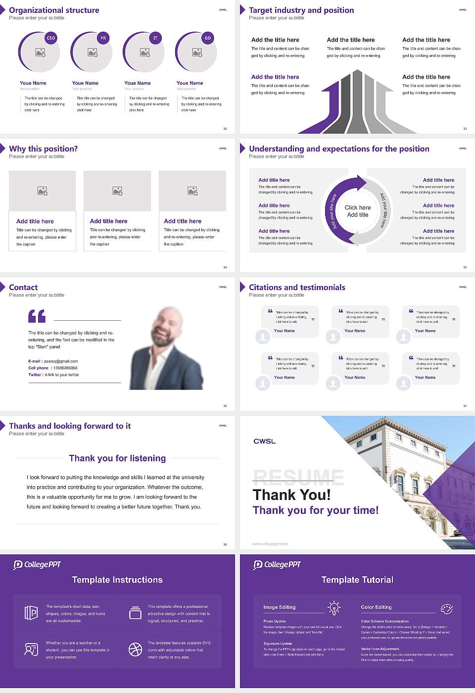 California Western School of Law Resume PPT Template16:9 ratio PPT effect preview image4