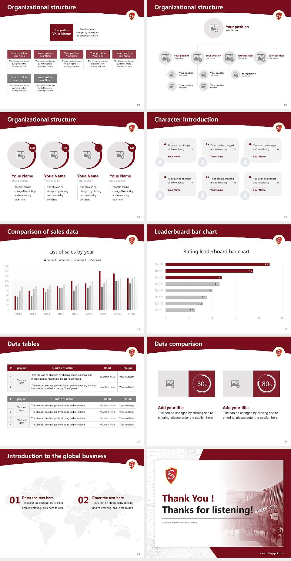 California State University-Stanislaus Academic Presentation/Research Findings Report PPT Template4:3 ratio PPT effect preview image4
