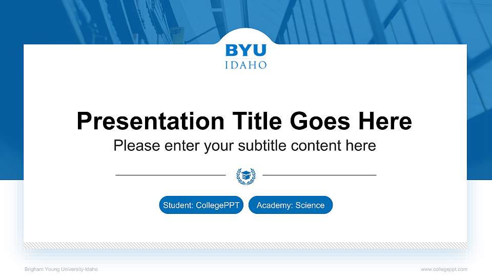 Brigham Young University-Idaho National Scholarship Defense PPT Template16:9 ratio PPT effect preview image