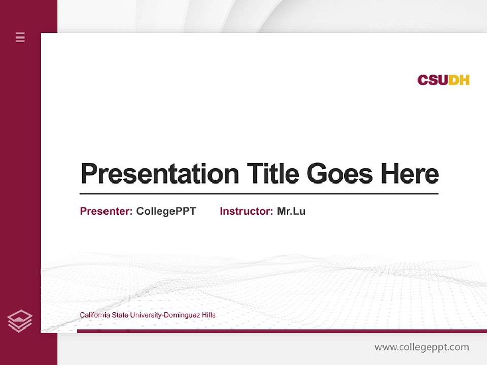 California State University-Dominguez Hills Thesis Proposal/Graduation Defense PPT Template4:3 ratio PPT effect preview image5