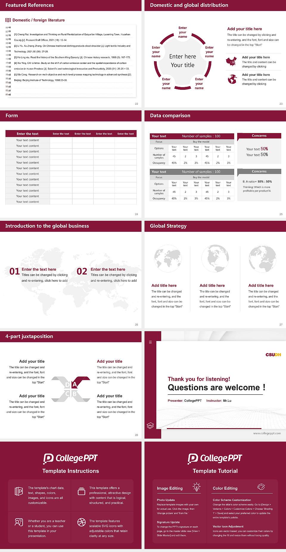 California State University-Dominguez Hills Thesis Proposal/Graduation Defense PPT Template4:3 ratio PPT effect preview image4