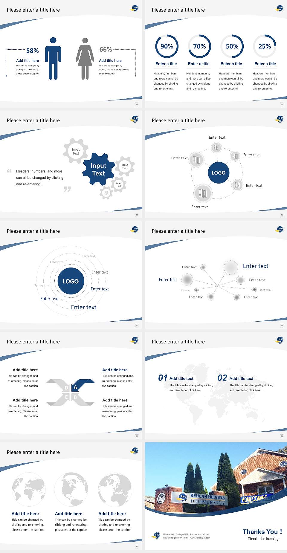 Beulah Heights University Course/Courseware Creation PPT Template4:3 ratio PPT effect preview image4