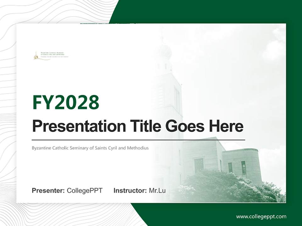 Byzantine Catholic Seminary of Saints Cyril and Methodius Academic Presentation/Research Findings Report PPT Template4:3 ratio PPT effect preview image5