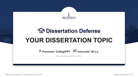 Bluefield College Graduation Thesis Defense PPT Template