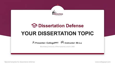 Bloomsburg University of Pennsylvania Graduation Thesis Defense PPT Template