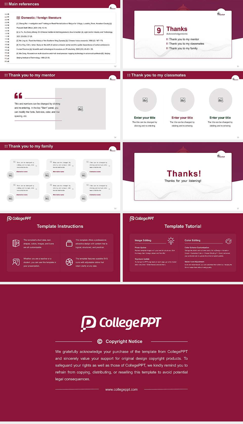 Bloomsburg University of Pennsylvania Graduation Thesis Defense PPT Template16:9 ratio PPT effect preview image7