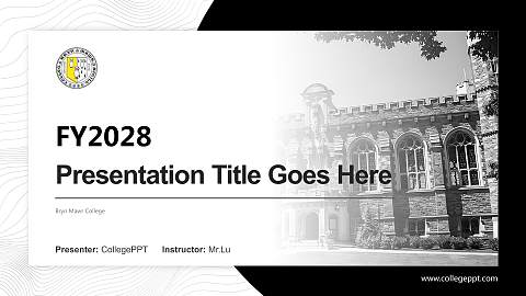 Bryn Mawr College Academic Presentation/Research Findings Report PPT Template