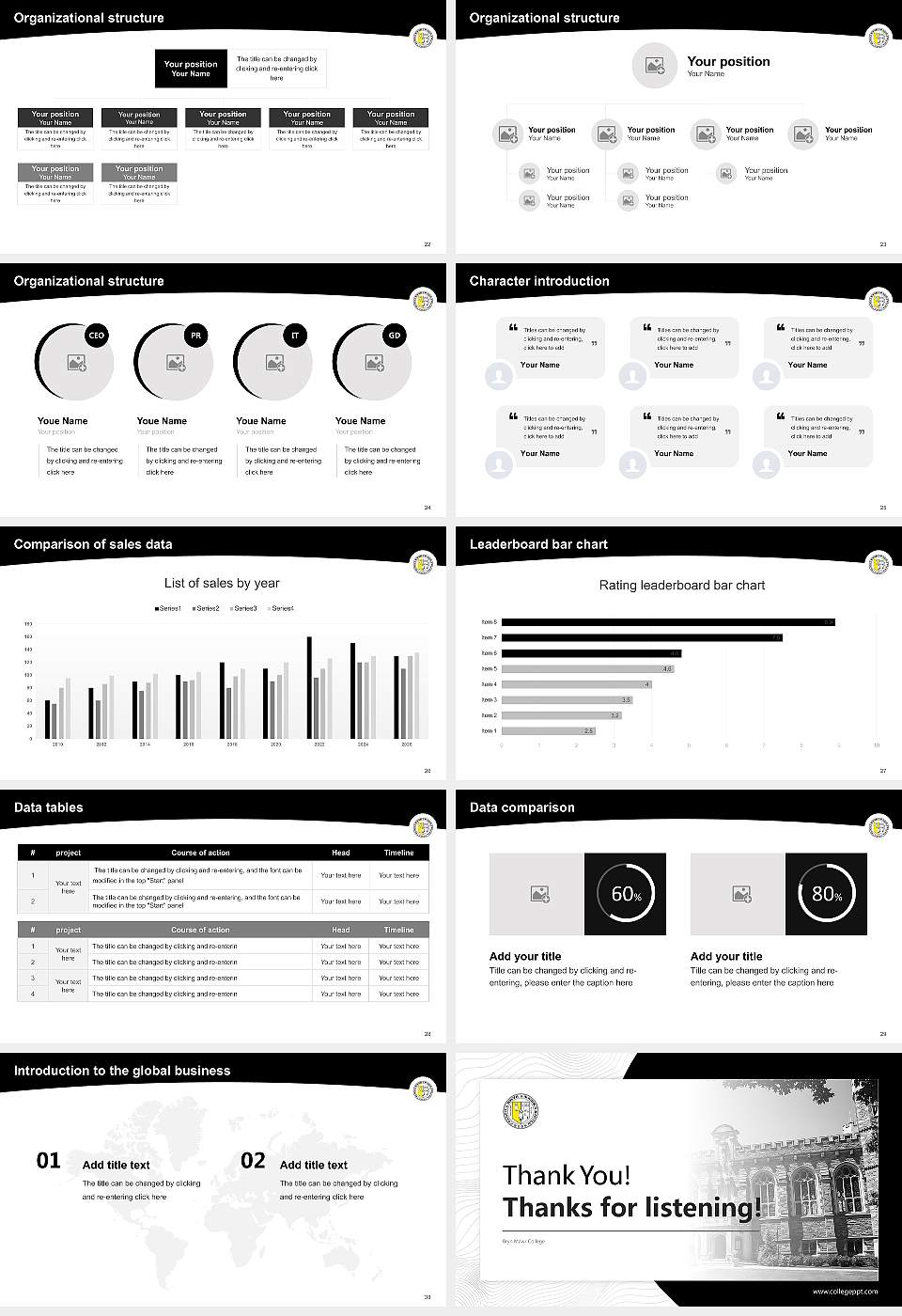 Bryn Mawr College Academic Presentation/Research Findings Report PPT Template16:9 ratio PPT effect preview image4