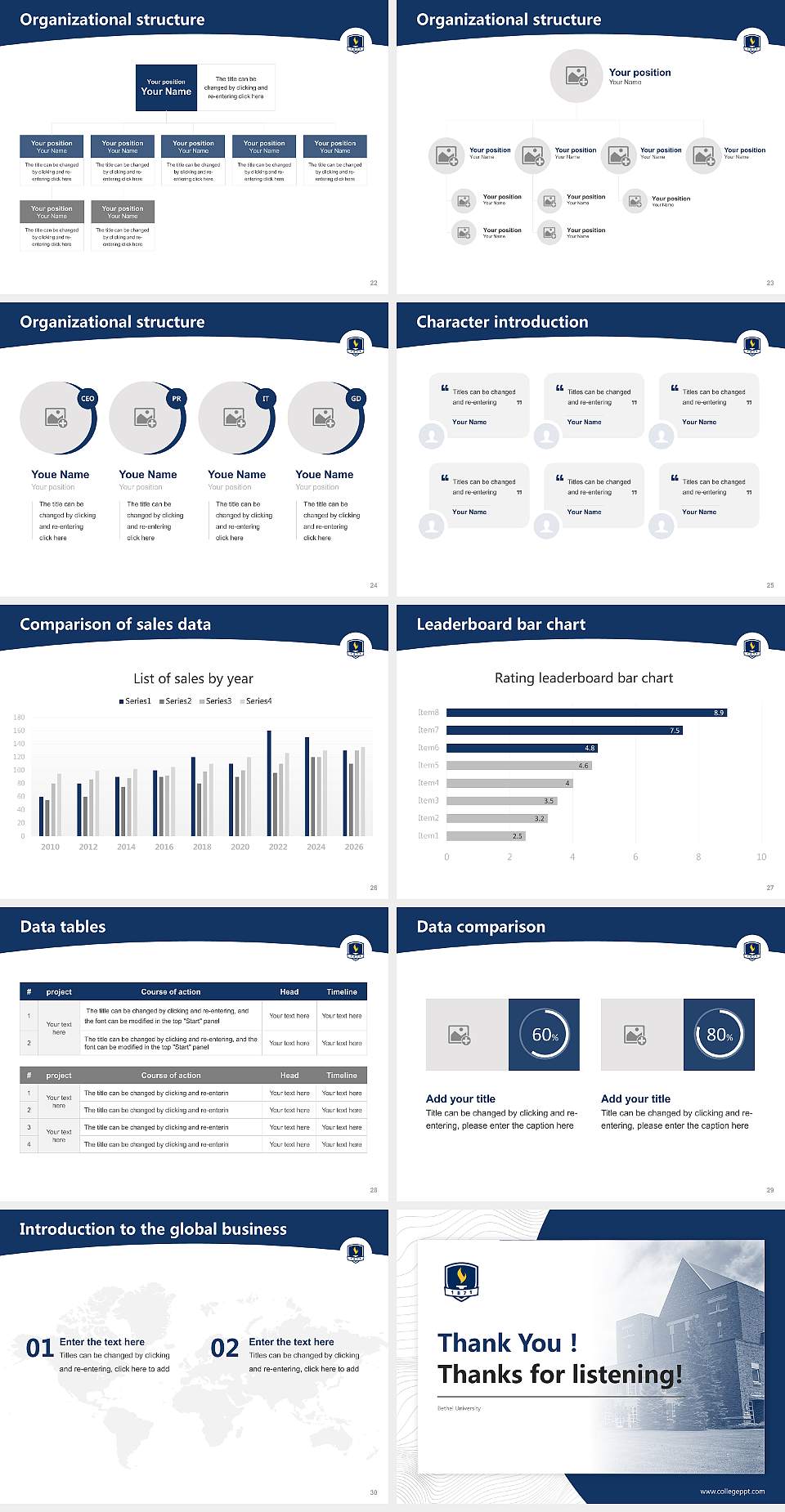Bethel University Academic Presentation/Research Findings Report PPT Template4:3 ratio PPT effect preview image4