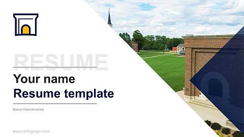 Buena Vista University Resume PPT Template