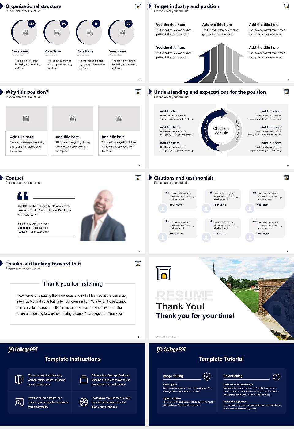 Buena Vista University Resume PPT Template16:9 ratio PPT effect preview image4