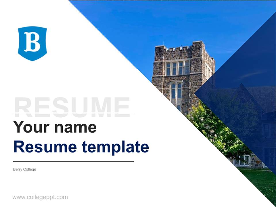 Berry College Resume PPT Template4:3 ratio PPT effect preview image5