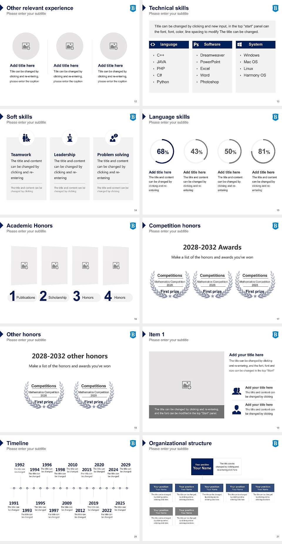 Berry College Resume PPT Template4:3 ratio PPT effect preview image3