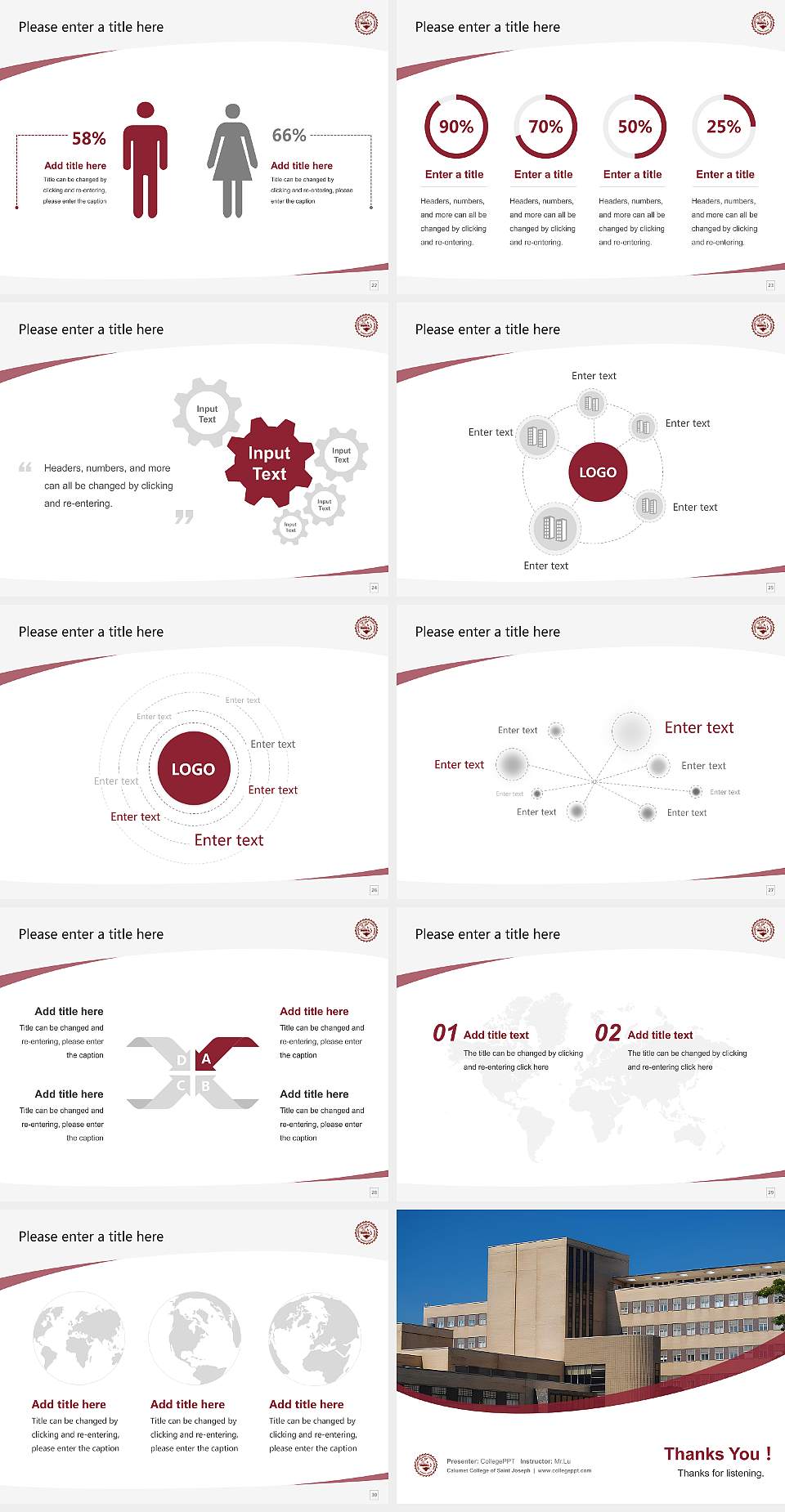 Calumet College of Saint Joseph Course/Courseware Creation PPT Template4:3 ratio PPT effect preview image4