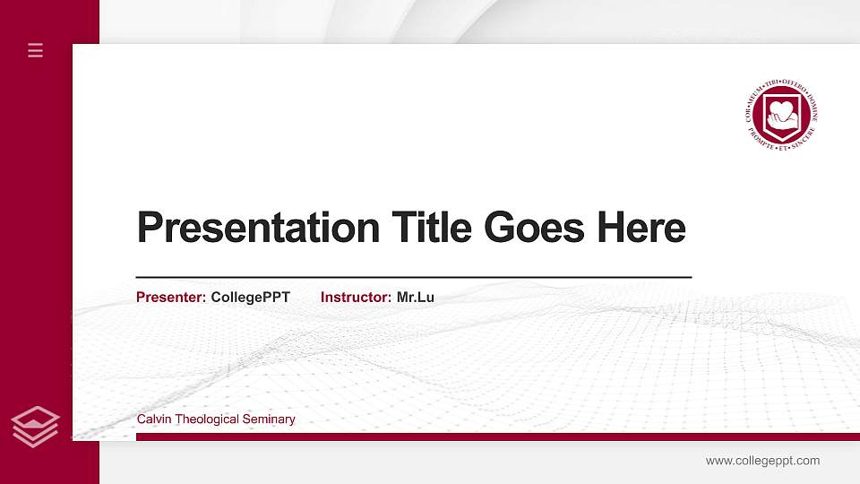 Calvin Theological Seminary Thesis Proposal/Graduation Defense PPT Template16:9 ratio PPT effect preview image