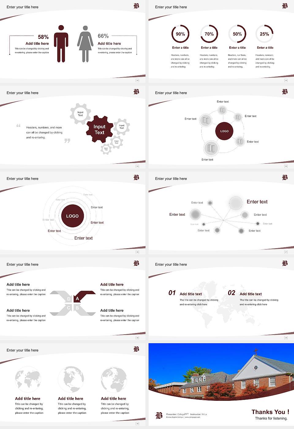 Boston Baptist College Course/Courseware Creation PPT Template16:9 ratio PPT effect preview image4
