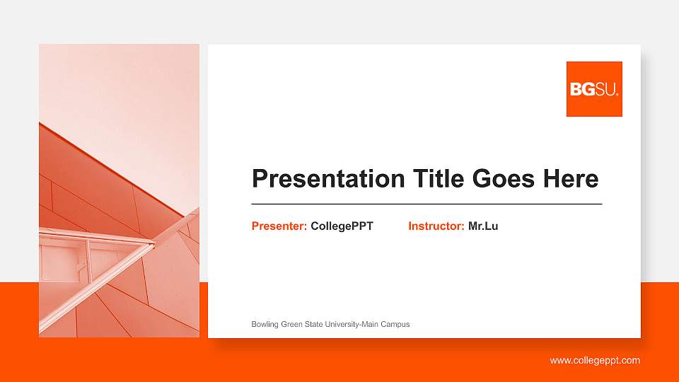 Bowling Green State University-Main Campus General Purpose PPT Template16:9 ratio PPT effect preview image
