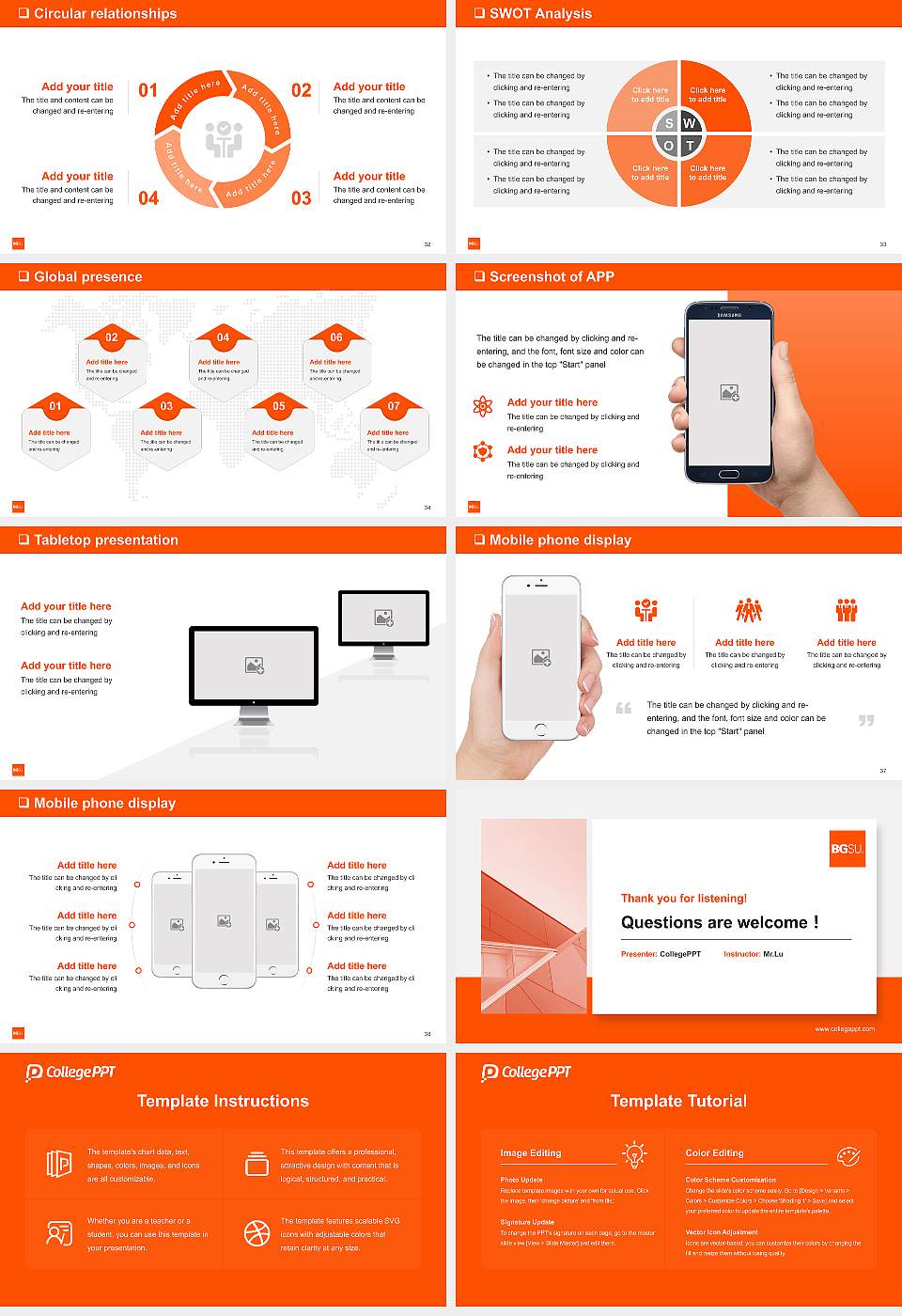 Bowling Green State University-Main Campus General Purpose PPT Template16:9 ratio PPT effect preview image5