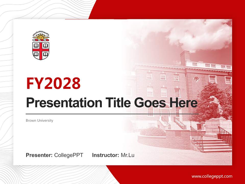Brown University Academic Presentation/Research Findings Report PPT Template4:3 ratio PPT effect preview image5