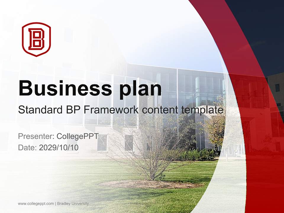 Bradley University Competition/Entrepreneurship Contest PPT Template4:3 ratio PPT effect preview image9
