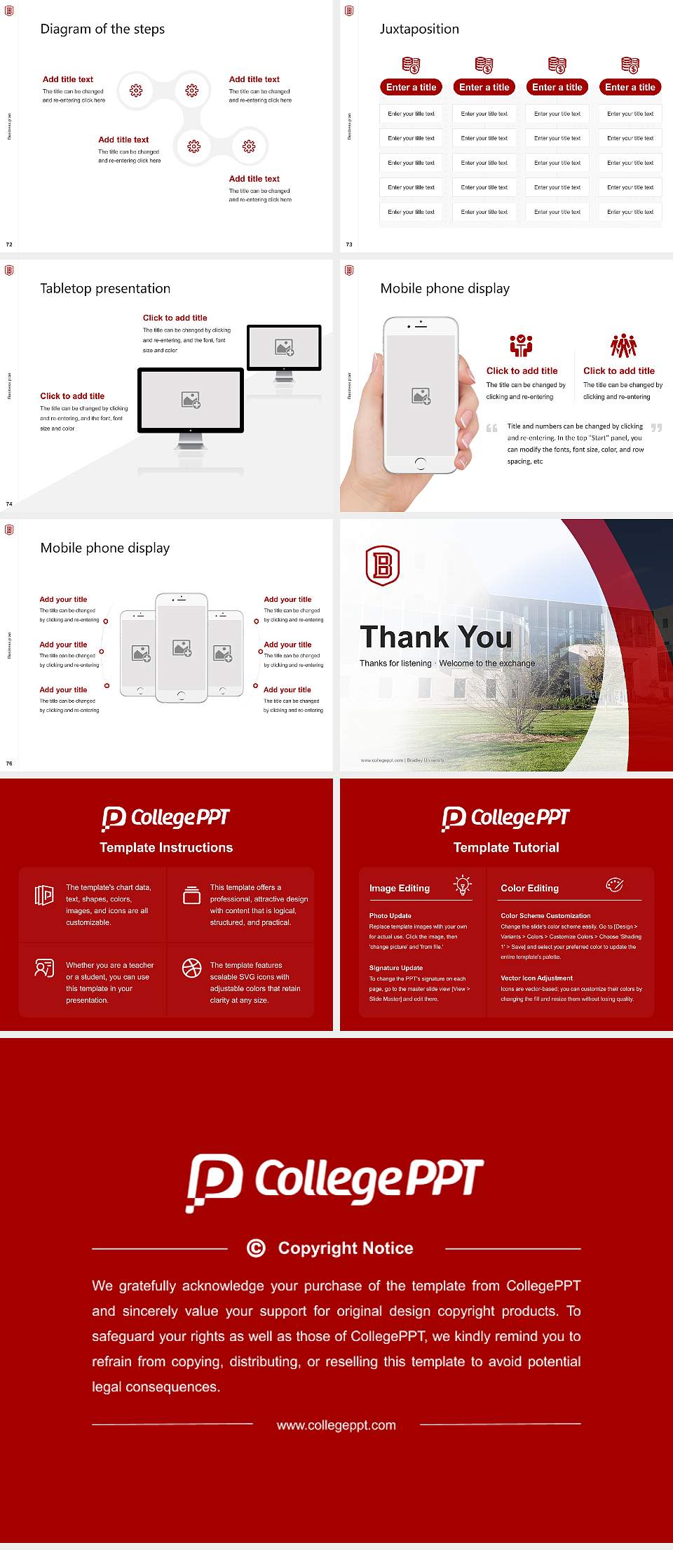 Bradley University Competition/Entrepreneurship Contest PPT Template4:3 ratio PPT effect preview image9