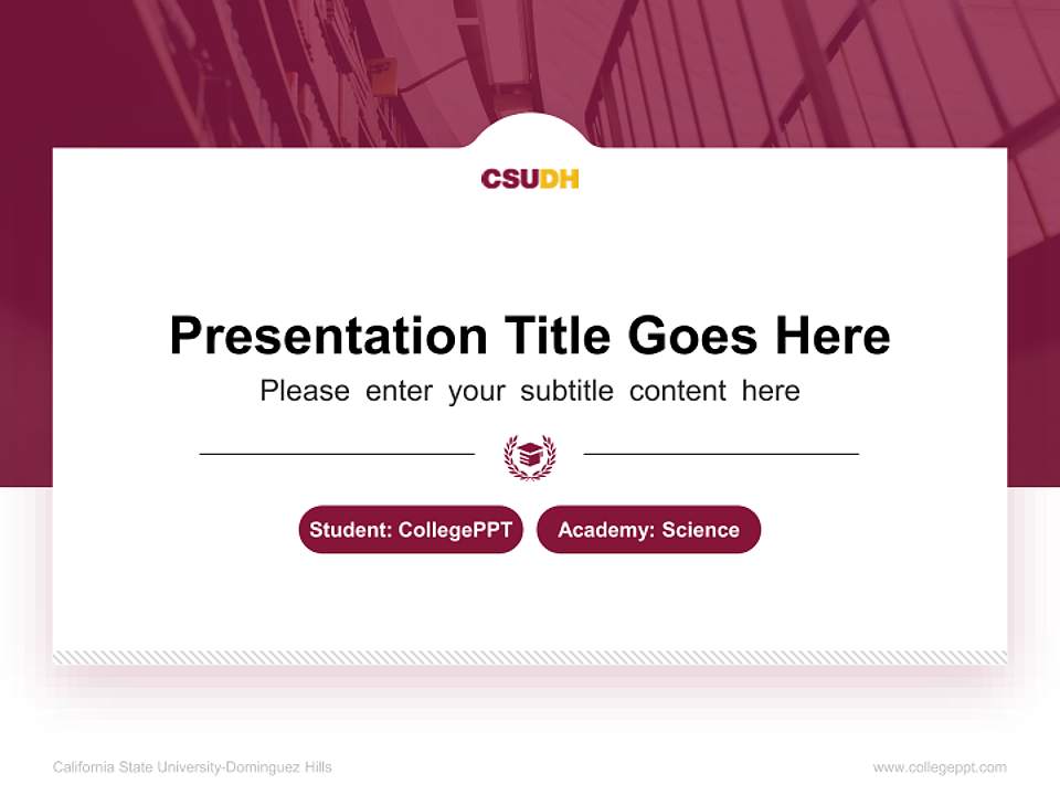 California State University-Dominguez Hills National Scholarship Defense PPT Template4:3 ratio PPT effect preview image4